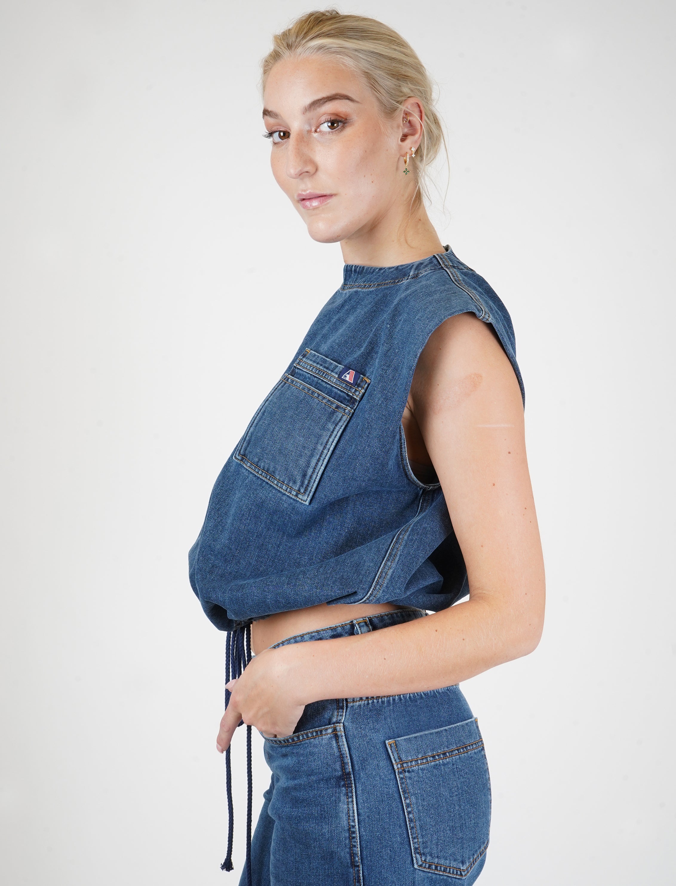 Powerline Italian Denim Top