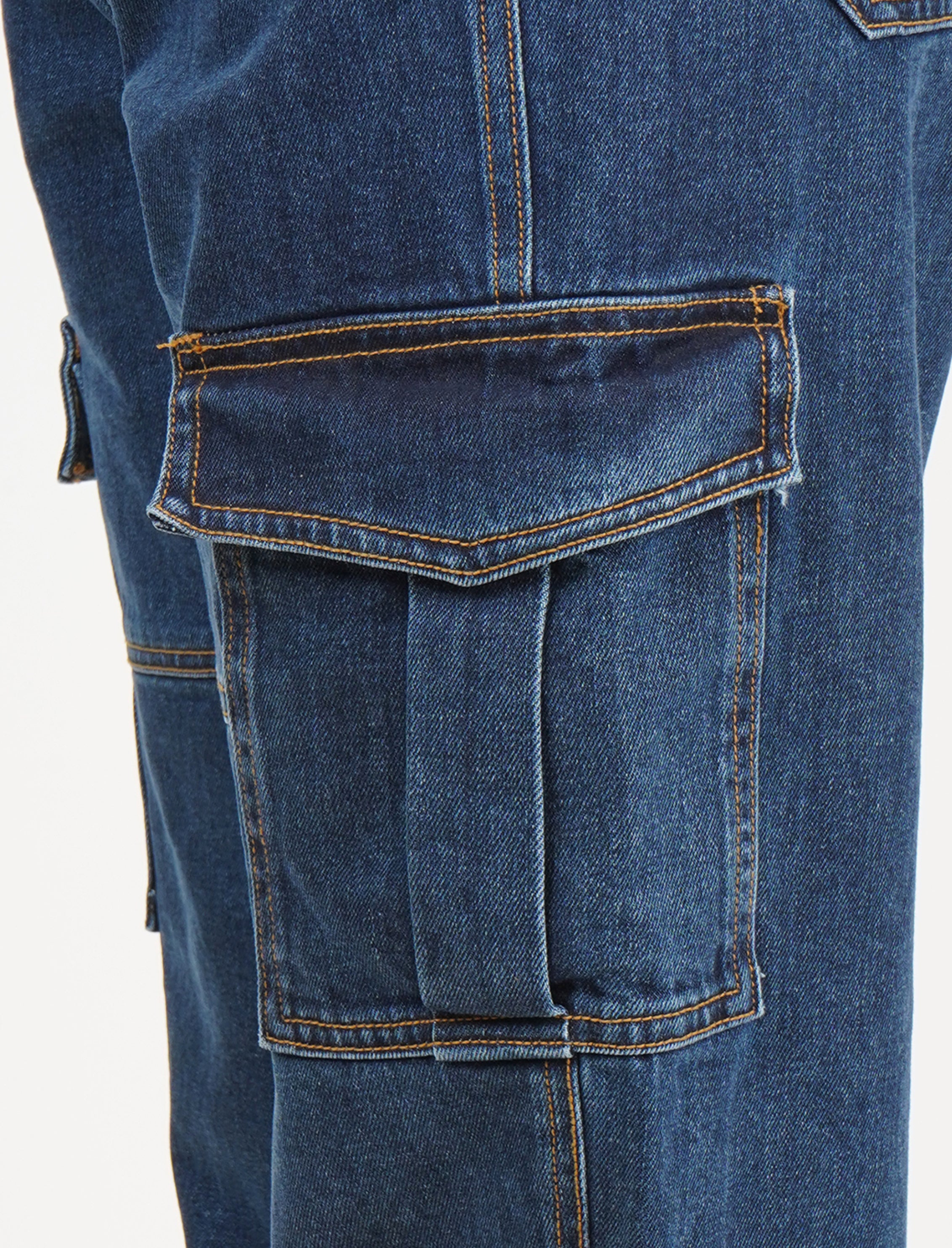 Dakota Indigo Women's Cargo Denim Jeans