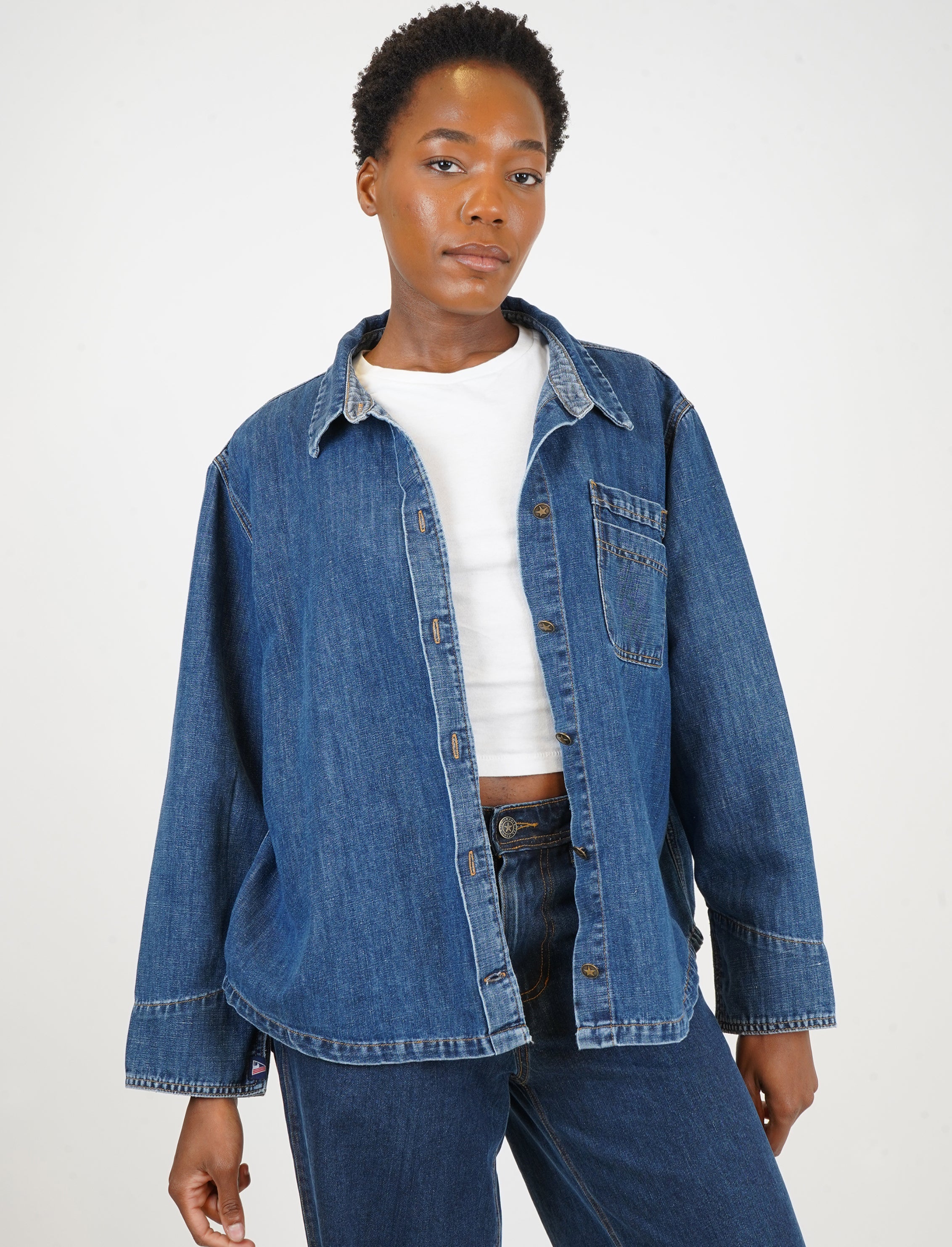 Button-Up Women's Denim Jacket