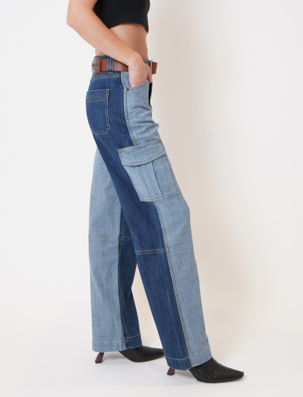 Two Tone women’s Cargo denim jeans