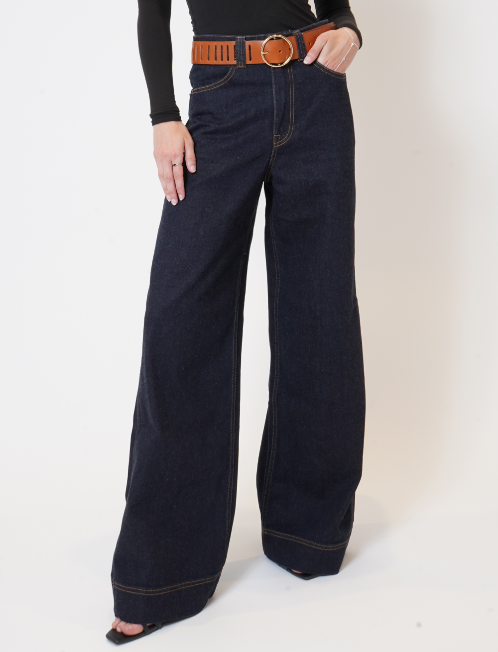 Hudson Midnight Flared High Waisted Denim