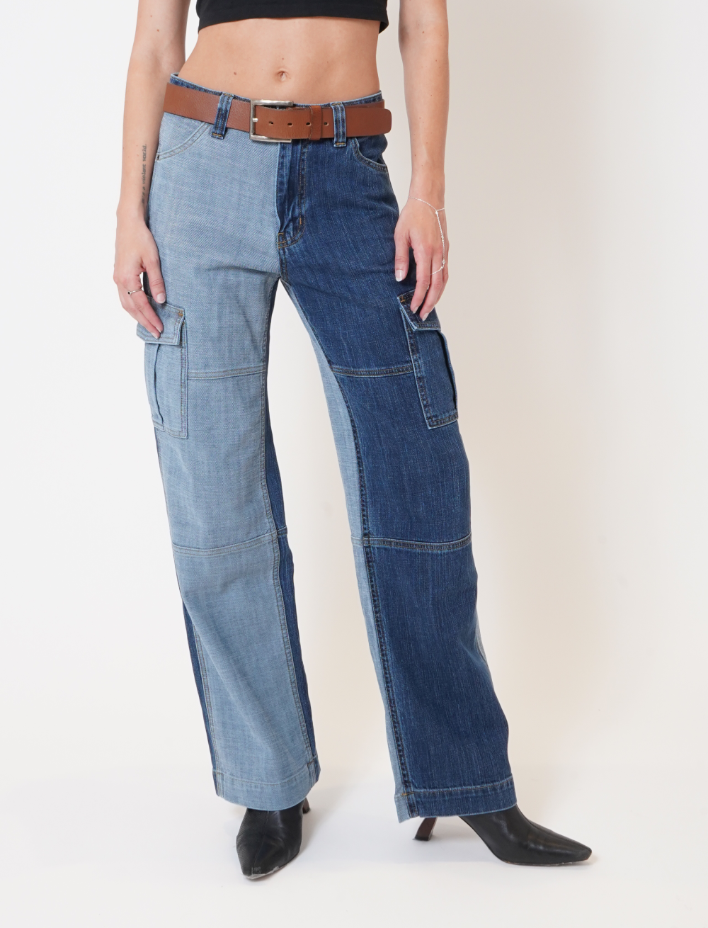 Two Tone women’s Cargo denim jeans