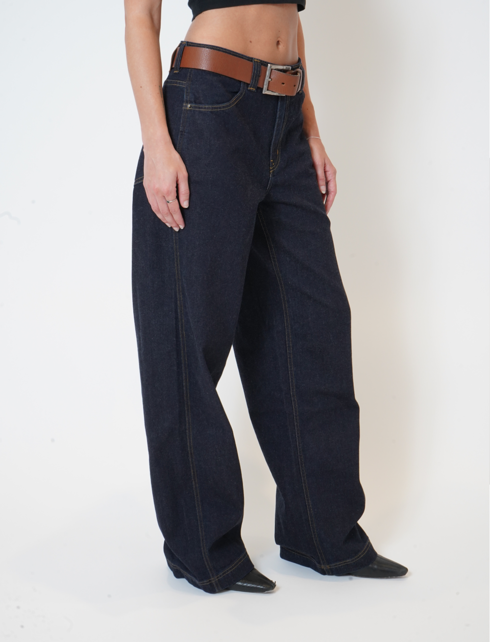 Hudson Midnight Wide Leg Denim Jeans