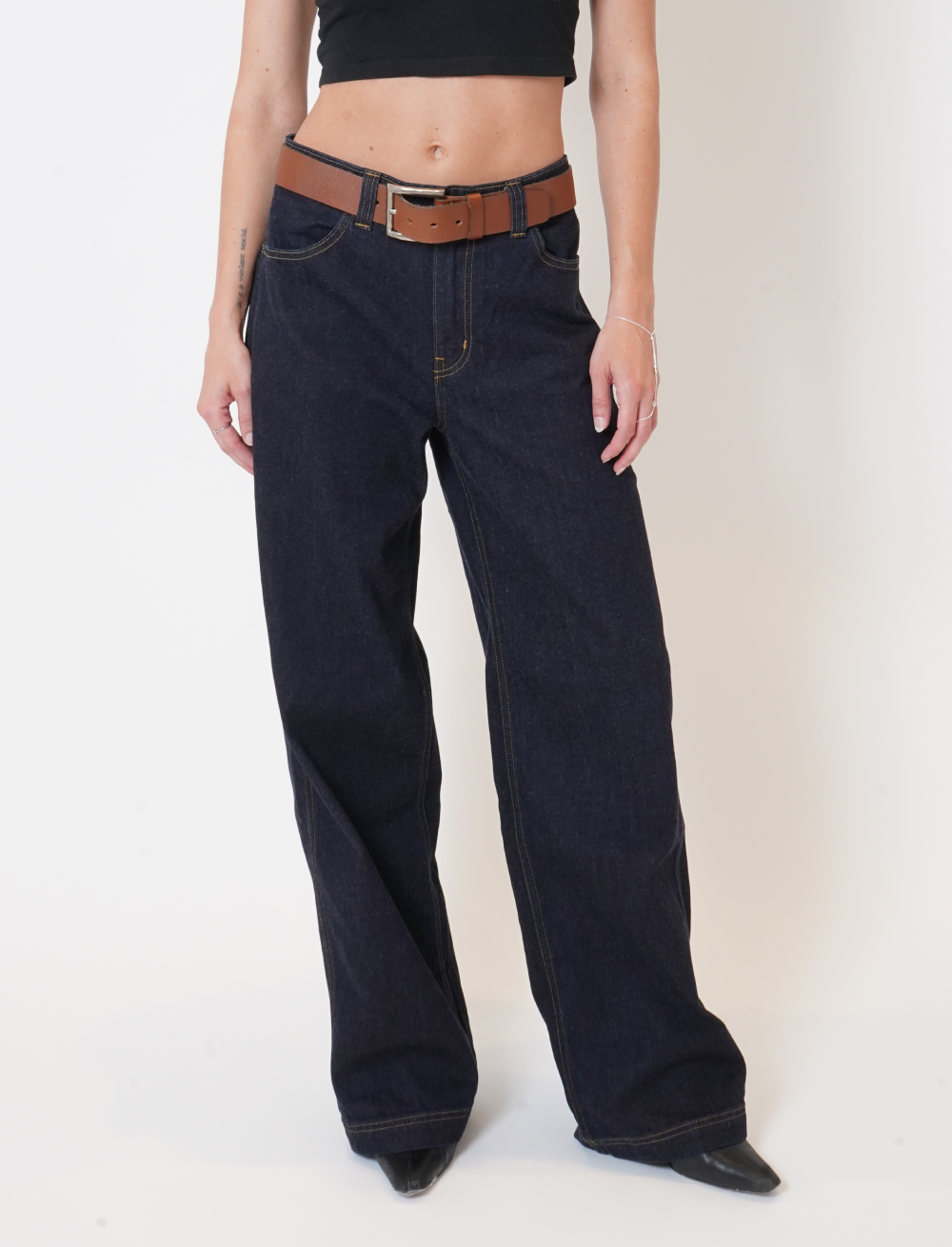 Hudson Midnight Wide Leg Denim Jeans