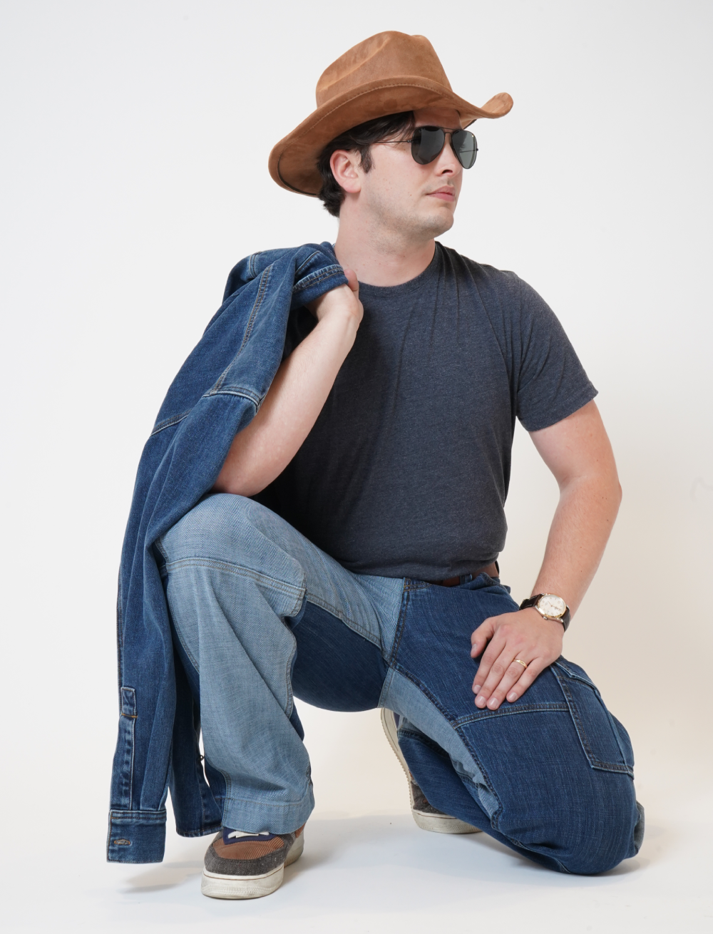 Two Tone Men’s Cargo Denim Jeans
